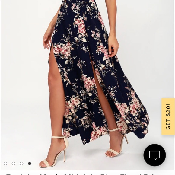 Lulu’s midnight blue floral print maxi dress - Picture 5 of 7